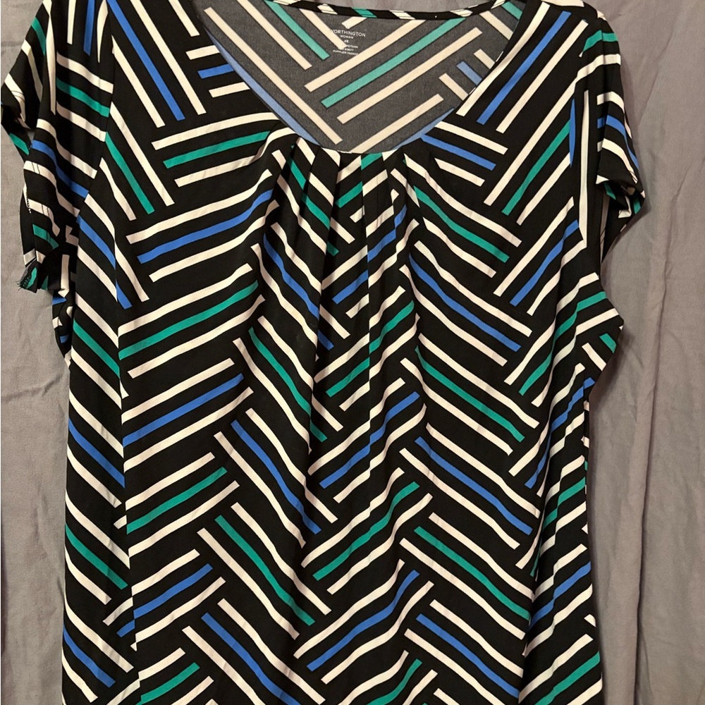 Striped Black and Blue Women's Top